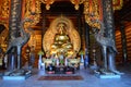 Large gold Buddha and cranes Statues, Bai Dinh Pagoda, Ninh Binh, Vietnam